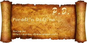 Pordán Diána névjegykártya